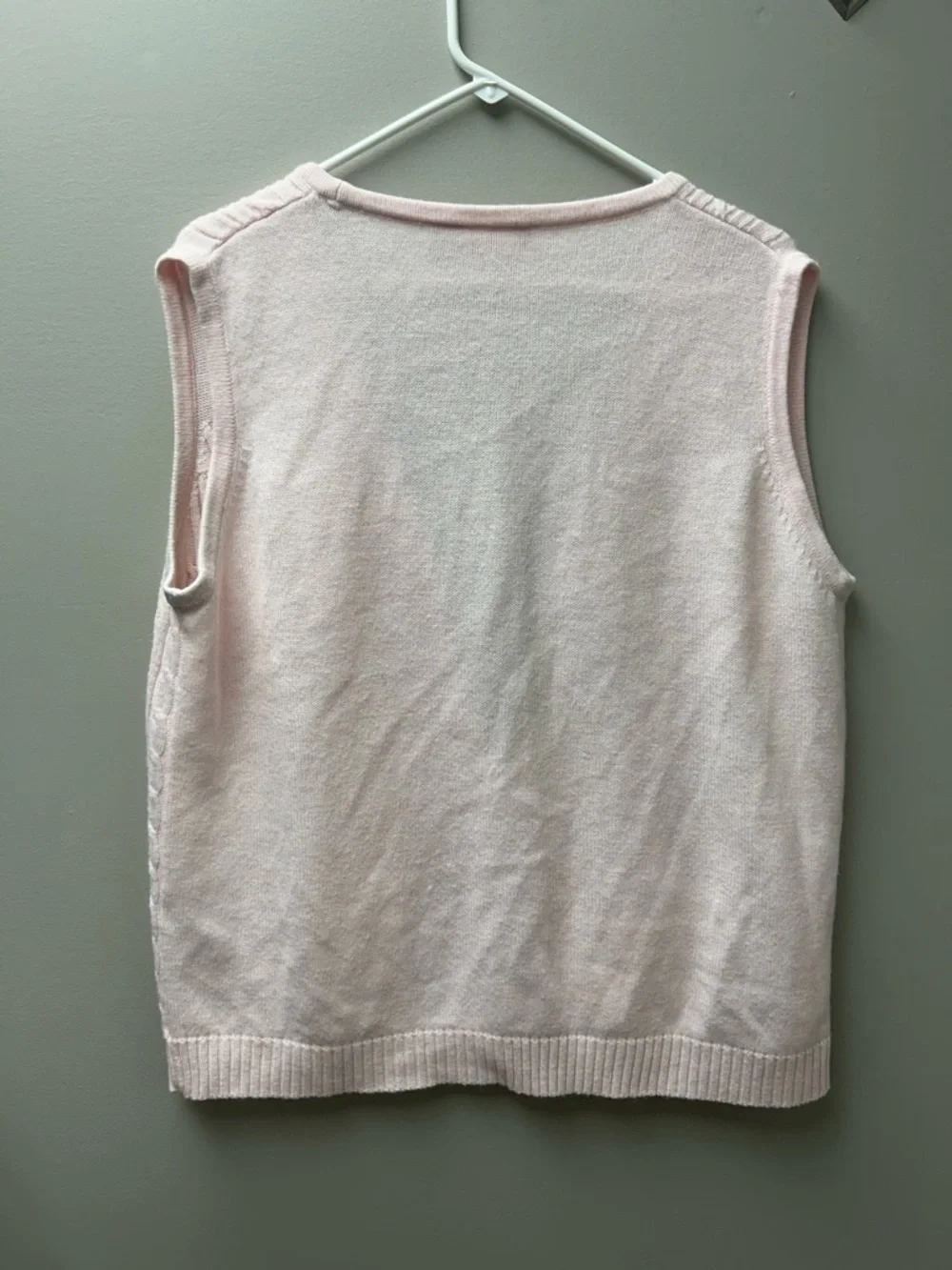 Alia Women’s Pink Knit Button Up Sweater Vest - Picture 3 of 4